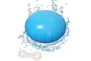 BELIHOME Poolkissen Winter Rund 360 XXL 120x120cm - Luftkissen Pool Zubehör Mit Gummizug, Viereckig, Aufblasbar, Sicherheitsventil