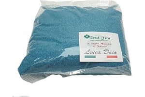 Seat Flor SRL® Sabbia Colorata, Sabbia per Decorazione vasi 0,5 mm Sacchetto da 1kg ca. (25 Colori Disponibili) (Turchese)