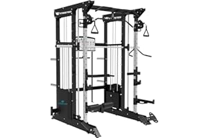Fitness Tech - Máquina Musculación Multipower - Smith Machine F12 - Entrenamiento Fuerza Completo en Casa - Ejercicios Musculación Fitness - 175x210x232 Cm
