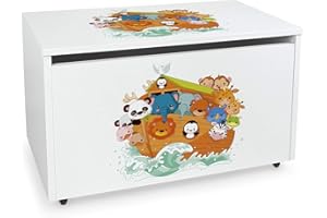 leomark Blanco Caja de madera banco con almacenamiento para juguetes con Asiento, Baúl de juguetes sobre ruedas, Dim: 71 cm x 40 cm x 46 cm/WxDxH/ (Arca)