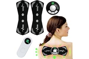 COTSOCO Neck Massager, Mini Massager for Neck Back Pain Relief, Lymphatic Drainage Massager with 8 Modes 18 Levels Adjustable