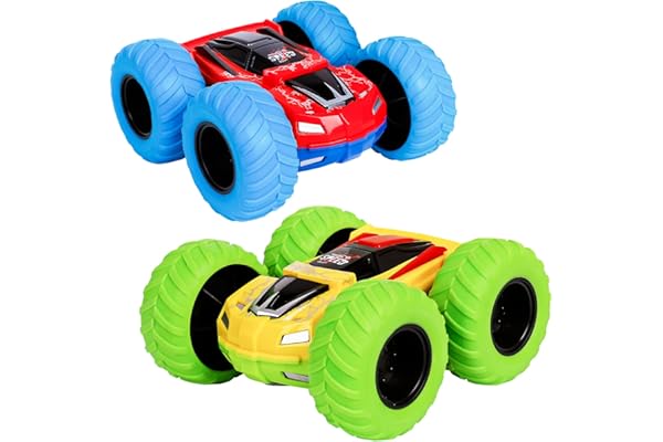 m zimoon Voiture à Friction, Pull Back Monster Truck Double Face Voiture à Inertie Jouet Noël Cadeaux d'anniversaire pour 3-8 Ans Garçons Filles