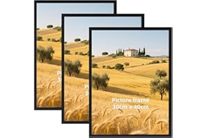 Vasemouh Cornice 30x40, Portafoto da Parete, Perfetto per Casa Ufficio, Cornice Nera PVC, Set da 3 Pezzi