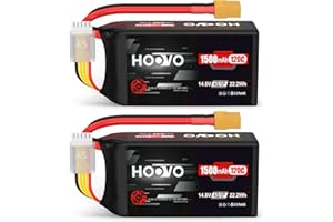 HOOVO Batteria Lipo RC 4S 14,8 V 120 C 1500 mAh con spina XT60 per quadricottero FPV Danaus Vortex FLIP FPV 250S Mini Drone (2 confezioni)