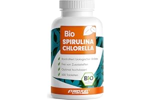 Bio Spirulina & Chlorella Presslinge 600x - optimal hochdosiert - 3000 mg Spirulina & 3000 mg Chlorella aus kontrolliertem Bi