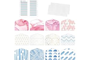 HEIGUDAN 12 PCS Money Envelopes for Cash Gifts, Reusable Budget Wallet Envelope, Waterproof Trackers Stickers Paper for Saving Money