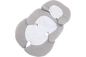 YWBL-WH Baby Carseat Cushion Insert 3D Hollow Infant Baby Swing Insert Cushion Quick Rebound Support Comfort Breathable Mesh (Grey White)