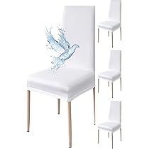 Jaotto Coprisedie Elasticizzati Con Schienale - Set Da 4 Pezzi Lavabile, Grigio Moderno