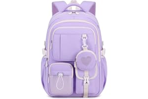Tanou Girls School Backpack, Breathable Comfortable Primary and Secondary School Bags for Girls, Oxford Cloth Bookbag for Teenager with Coin Pocket