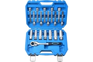 ‎ZOOMTOOLS Zoomtools 18 TLG 1/2" Antrieb Stoßdämpfer Nuss Werkzeugsatz Stossdämpfer Federbein Domlager Werkzeug Federbein Stecknuss Werkzeug