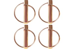 YIXISI 4 Pièces 10mm Goupilles Lynch, Goupilles de Sécurité Rondes, Goupille de Lynch avec Anneau, Goupille Agricole, pour Bateau, Kayak, Canoë, Remorque, Tracteur, Tondeuse