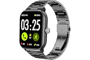 Lamshaw Compatible with Spade & Co Health Smartwatch 4 bands, Stainless Steel Metal Replacement Straps Compatible with Spade & Co Health Smartwatch 4 1.85 Inches