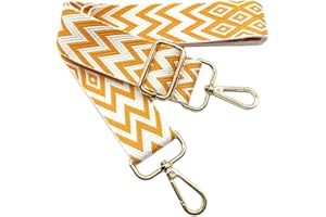 KERIOCUSI Tracolla per Borse Donna Giallo Mandarino Cinghia Della Borsa Larga, Tracolla Regolabile con Gold Moschettone, Durevole per Crossbody Borsa, Borsetta, Chitarra DIY Spalla Accessori per Ragazze, 711