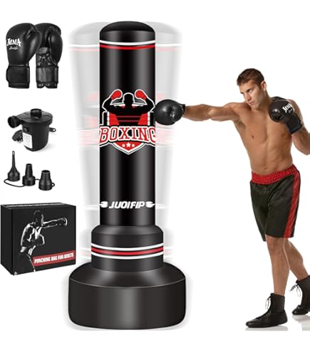 Wolf X Adult Free Standing Punching Bag With Suction Cup Base - Heavy Duty Boxing Punch Bag Stand
