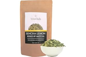 ‎TEACLUB Sencha Lemon Grüner Tee Lose 100g, Japanischer Grüner Tee mit Matcha und Zitronengras Lose, Loser Grüntee Japan, Japanese Green Tea TeaClub
