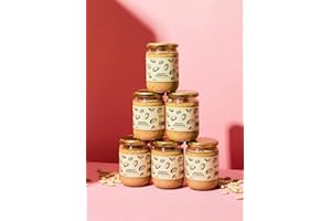 KoRo - Crunchy Mandelmus 6 x 500 g - Cremiges Mus mit gerösteten Mandelstückchen - Pflanzliche Proteinquelle - Perfekt als knuspriges Topping oder Aufstrich - Ohne Zusätze