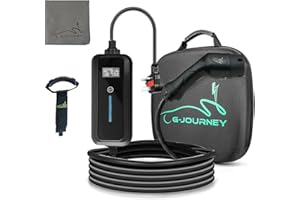G-Journey EV Charger Type 2 UK 3 Pin 5M/16ft [ 8/10/13a] Adjustable Current, Type 2 Charging Cable 3 Pin 3.3kw, Portable Electric Car Charger With 0-12h Time Delay,Ip65 Waterproof,Memory Function