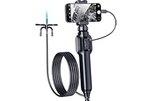 Endoscope Inspection Camera, Aopick Two-Way 360° Articulating Borescope, 1080P Endoscope Camera with 8 LED Lights, 7.9mm IP67 Waterproof Probe, Compatible with Android/iOS Phone (1M/3.28FT)