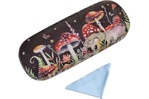PERFECTSIGHT Hard Shell Eyeglasses Case, Protective Glasses Case, PU Leather Eyeglass Case for Women Men Girls