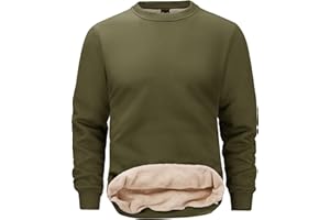 Tansozer Hommes Sweatshirts Doublés Hiver Polaire Pulls Chauds Manches Longues