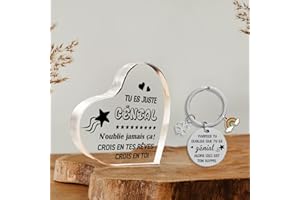 LOHENYOR Cadeau Anniversaire Femme, Plaque Acrylique Gaufrée, Cadeau Femme Original, Cadeau Noel Femme, Inspirant Cadeau pour Meilleure Amie, Soeur, Fille, Maman - Tu ES Juste Génial