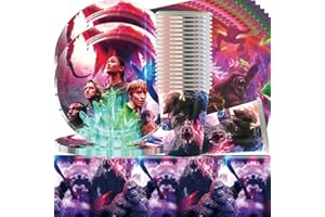 QWEPU Stoviglie per Feste per God-zilla,God-zilla Stoviglie Compleanno,God-zilla decorazione da tavolo ,Tazze,Tovaglioli per Compleanno ecorazioni per (41PCS 10Ospiti)