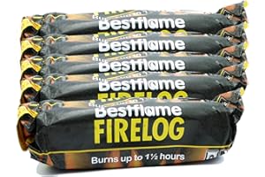 Bestflame 15 x 700g Unflavored Wood Firelogs for Open Fires, Fire Pits & Chimineas, Burns Up to 1.5 Hours