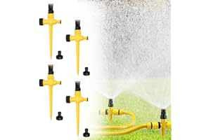 FYZSJWL 4 Stück Rasensprenger, 360° Multifunktion Garten Sprinkler,Einstellbarer Wassersprinkler,Garten-Rasensprenger,Einstellbarer Wassersprinkler für Garten Rasen Pflanzen Gemüse Blumen