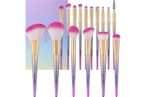 Docolor Pinceau Maquillage Professionnelle 16Pcs Fantasy Make up Brush Set Foundation Blending Blush Concealer Eye Shadow Synthetic Face Liquid Powder Cream Pinceaux cosmétiques avec Rainbow Box