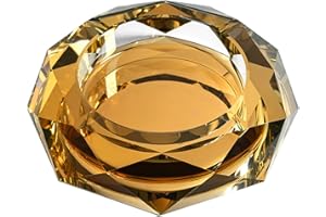 TIUTIU Posacenere in Cristallo, Posacenere in Vetro Ottagonale, Posacenere per la Decorazione da Tavolo Dell'home Office, Fumatore, Posacenere per Sigari, Regalo per Uomini
