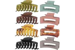 Lolalet 8 Pinces à Cheveux à Double Dents, Pince Crabe 8cm, Hair Claw Clip avec Couleur Différent