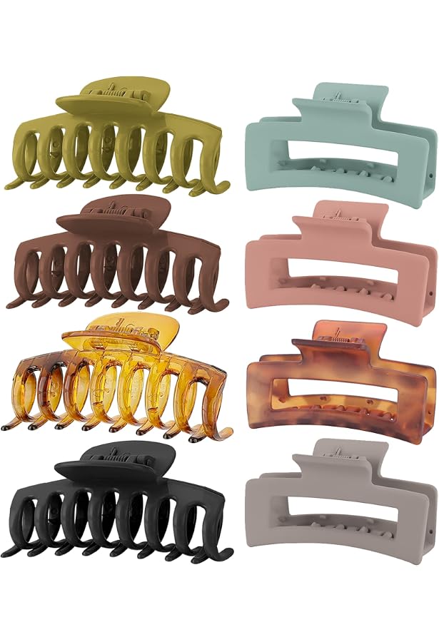 Große Haarspangen Für Dickes Haar – 8-teiliges Set, 10-11 Cm, Mit Starker Feder, Acryl
