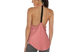 icyzone Damen Sport Top ärmellos Yoga Shirt Strappy Training Fitness Tank Top Gym Oberteile, 2er Pack