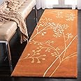MUKHTAR CARPETS Hand-Tufted Export Quality Carpet Grapes Pattern Area Rug for Living Room (Orange, 2 X 6 Feet, Woollen)