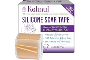 KELINUL Narbenpflaster (1.6'' x 60''Roll-1.5M) - Weiches Silikon-Gel-Narbenband Schmerzfreie Silikonband-Rolle - Wiederverwendbare, medizinische Grade Silikon-Narbenentfernungsstreifen für C-Sectio