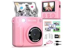 TERRAMUS Kids Camera Instant Print, 12MP 1080P Digital Camera for Kids Age 3-12, Christmas Birthday Gifts for 4 5 6 7 8 9 10 Year Old Girls Boys, 32GB Toddler HD Video Camera Print Photos Portable Toy