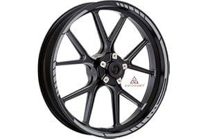 Autodomy Autocollants Stickers Kit Liseret de Jante Moto Ensemble Complet pour 2 Roues Jantes de 15" à 19" Pouces | Stickers Roue Moto | Autocollant Racing Design (Argent)