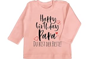 Shirtracer - Baby Langarmshirt - Strampler Mädchen & Junge - Happy Birthday Papa