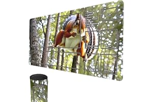 SMATCAMP Spielmatte für MTG, 24" x 14" TCG Spielmatten, genähte Kanten, Glatte Gummioberfläche, Kampfbrettspiel, MTG-Spielmatte mit Zonen (Eichhörnchen)