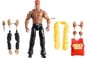 Mattel WWE Elite Collection Actionfigur & Zubehör, Premium Live Event Hulk Hogan Set, Wrestlemania mit Howard Finkel Build-A-Figure Parts