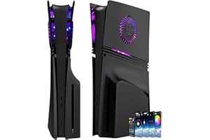 Faceplate for P5 Pro Disc Edition with RGB Light Strip and Dust Filter with Cooling Vents DOBEWINGDELOU 400+ Effects LED Light Ring Console Face Plate Cover DIY Decoration Kit Accessories Black