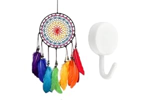 EHDWXVZM 1 Pieza De Colgante De Atrapasueños, Gancho, Atrapasueños De Pared, De Plumas De Colores, Accesorios De Decoración De Dormitorio