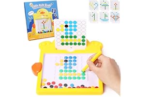 WGDE TOY Magnetic Drawing Board for Toddlers, Large Doodle Board with Magnetic Pen and Beads, Magnetic Dot Art, Educational Toys Montessori Preschool Travel Toys Gifts for 3 4 5 6 Year Old Boys Girls