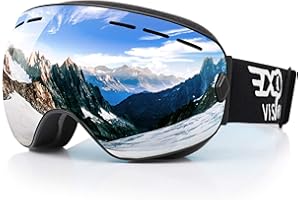 EXP VISION - Occhiali da sci e da snowboard per uomo e donna, 100% protezione per UV400, anti appannamento sulle lenti, con vetro sferico rimovibile