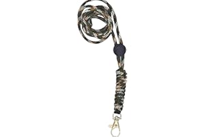DOGCATZ Tough Paracord Neck Lanyard for Dog Whistles & Clickers, ID, Keys, Braided Knot (Green/Brown)