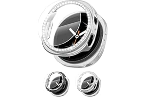 EIHAIHIS [2+2Pack Bling Diamond Case for Samsung Galaxy Watch 8 Screen Protector 40mm Women, Glitter Rhinestone Protective Hard PC Bumper Covers for Galaxy Watch 8 Case 40mm Accessories