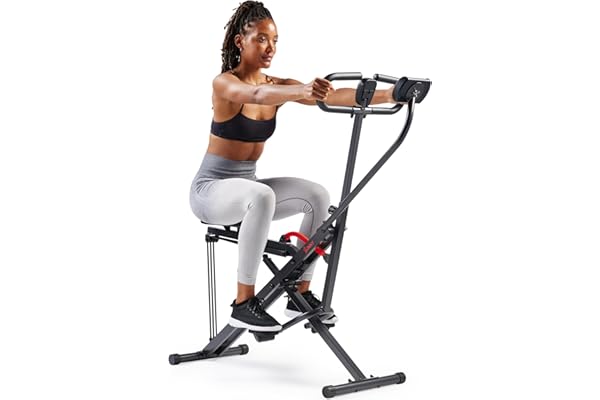Sunny Health & Fitness Smart Upright Row-N-Ride™ tränare, träningssko för knäböjningsassistans för glutes-träning med justerb