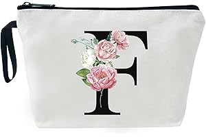 JEKUGOT Personalisierte Make-up-Taschen, Geburtstagsgeschenke für Frauen, A-Z, personalisierte Geschenke für Frauen, einzigartige Freundschaftsgeschenke für Frauen, Braut-Kosmetiktasche, Mütter (), F
