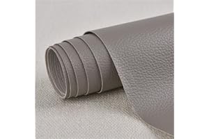 CHANGTSING Patch di Ecopelle PU Autoadesiva 10 x 20 cm riparazione decorative pellicole in pelle sintetica riparazione Adesiva Sedile Auto per Divani, Sofa, Auto Interni grigio 4