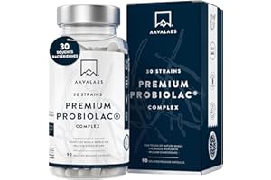 Probiotique Flore Intestinale 120 MilliardsUFC 30 Souches de Bactéries dont Lactobacillus Gasseri,Rhamnosus et Reuteri, Zinc - Ferments Lactiques Probiotiques - 90 Gélules…